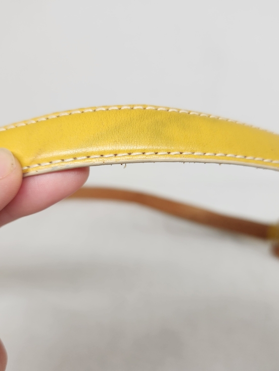 Fossil Womens Medium Mustard Yellow Skinny Belt Leather - Picture 8 of 9